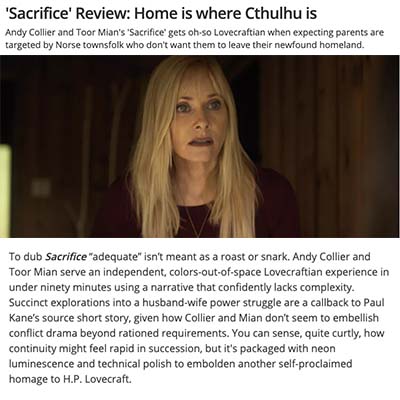 'Sacrifice' Review: Home is where Cthulhu is